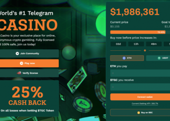 Top Crypto Casino Presale $TGC Cracks $2M Raised as Traders Flock to TG Casino on Telegram
