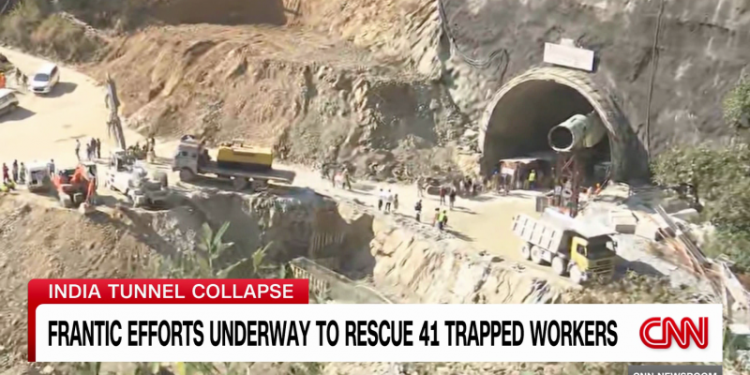 Rescuers successfully drill through to trapped men in Himalayan tunnel in breakthrough for perilous operation