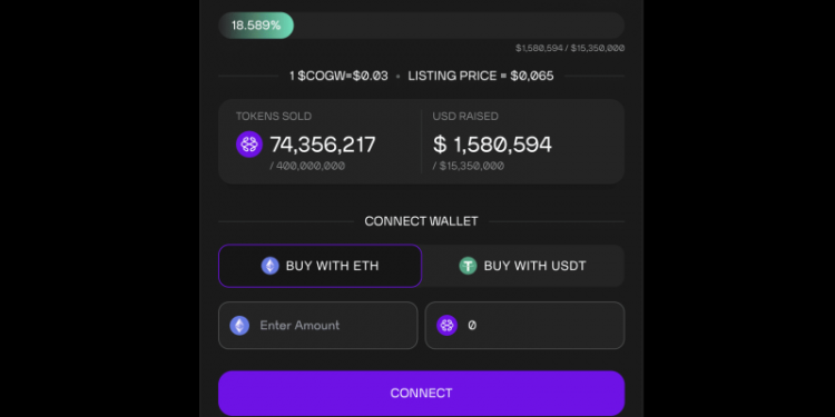 Cogwise (COGW) Token Presale Passes $1.5 Million In Fundraising