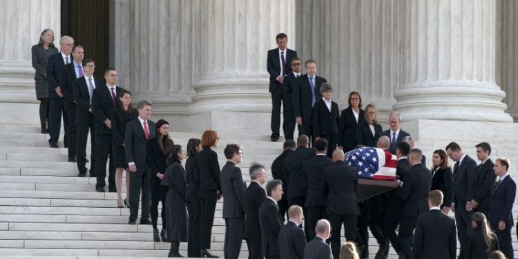 Sandra Day O’Connor lying in repose at the Supreme Court