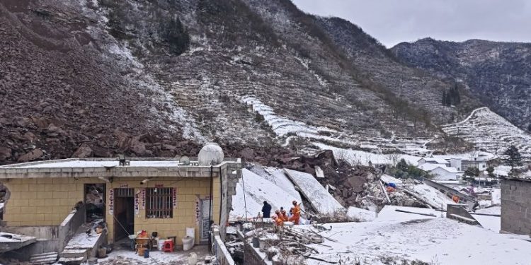 Death toll rises to 25 after landslide buries dozens in southwest China in freezing winter temperatures