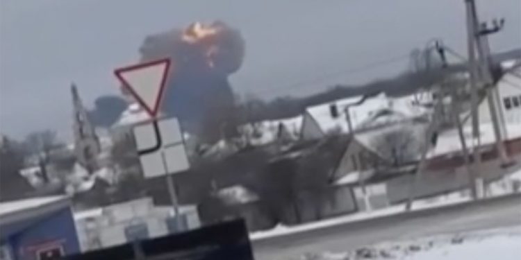 Russia says military plane carrying 74 people crashes in Belgorod region