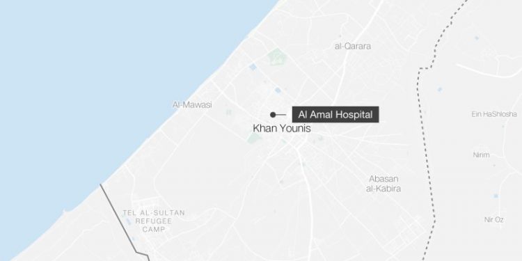 Israeli tanks ‘firing live ammunition’ in Khan Younis hospital complex, aid group says
