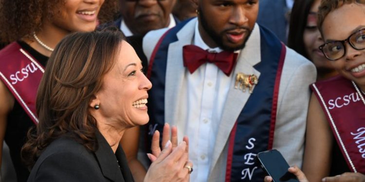 Harris steps up her role as ambassador to voters shaky on Biden
