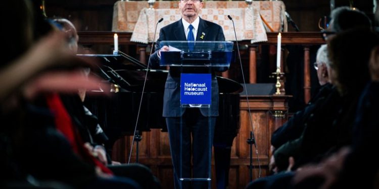 Israeli President Herzog opens Holocaust museum in Amsterdam amid protest