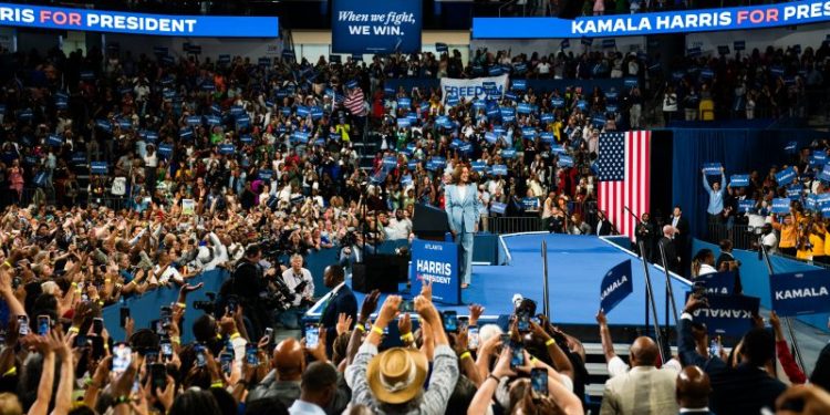 Harris holds raucous rally in Atlanta as she and Trump battle for Georgia