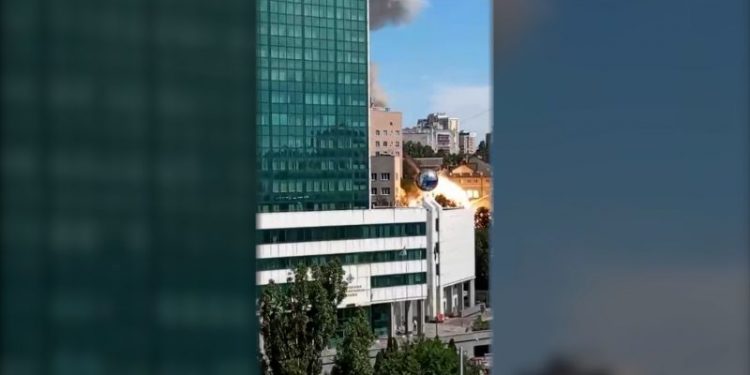 Ukrainian children’s hospital attacked as Russian strikes on cities kill at least 31