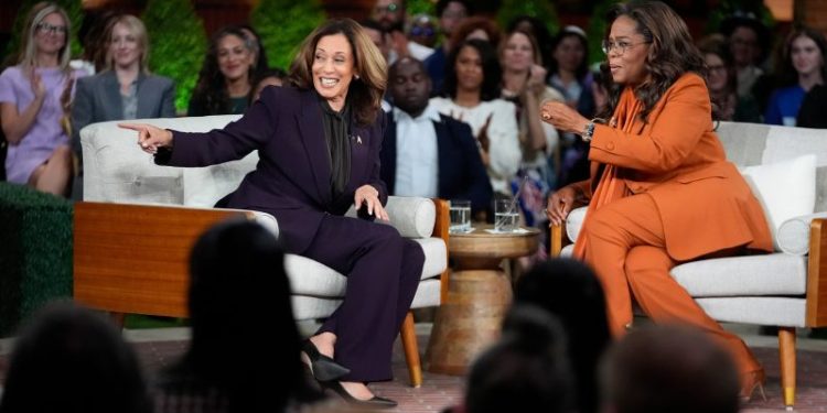 With abortion in focus, Harris’s event with Oprah prompts cheers and tears