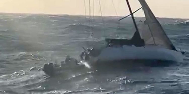 Two rescued from stricken yacht ‘at the mercy of the elements’ in 24-hour ordeal