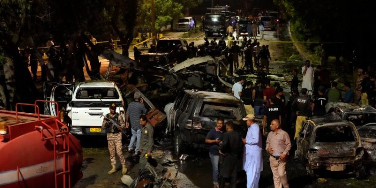 A massive blast outside Karachi Airport in Pakistan kills 2 and injures at least 8