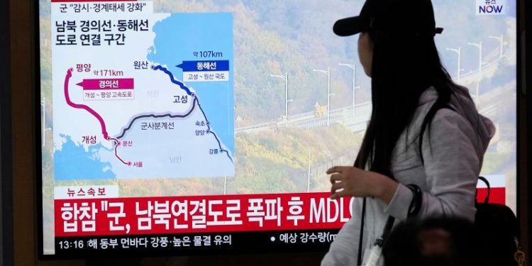 North Korea blows up roads near border with South after warning it would completely cut ties