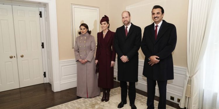 Princess of Wales joins royals for Qatar state visit as Queen Camilla misses welcome due to illness