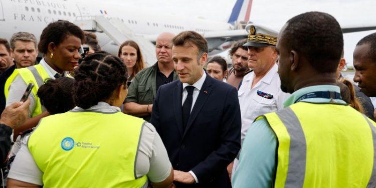 French President Emmanuel Macron lands in Mayotte days after devastating cyclone