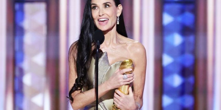 Demi Moore wins her first award for acting: ‘I’m just in shock right now’