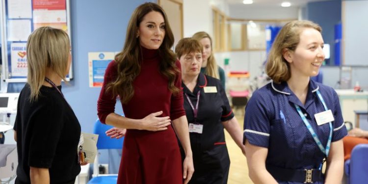 Princess of Wales says it is ‘a relief to now be in remission’ after visiting cancer hospital where she was treated