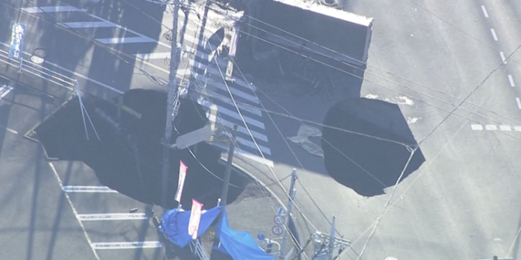 Man trapped for days in sinkhole in Japan as rescue attempts continue