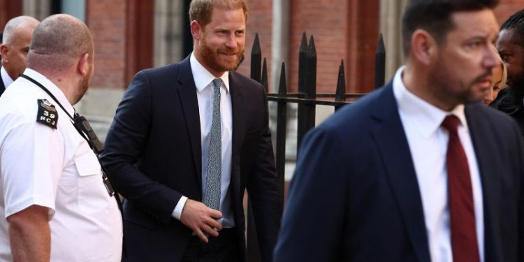 Prince Harry arrives at court to fight downgraded UK police protection ruling